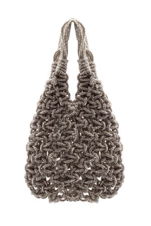 Borsa a spalla dal design intrecciato argento PHO FIRENZE | 8023018SILVER